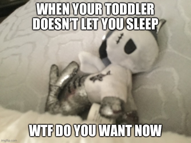 Toddlers are annoying | WHEN YOUR TODDLER DOESN’T LET YOU SLEEP; WTF DO YOU WANT NOW | image tagged in funny memes | made w/ Imgflip meme maker