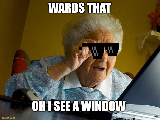 Cool grandma | WARDS THAT; OH I SEE A WINDOW | image tagged in memes,grandma finds the internet | made w/ Imgflip meme maker