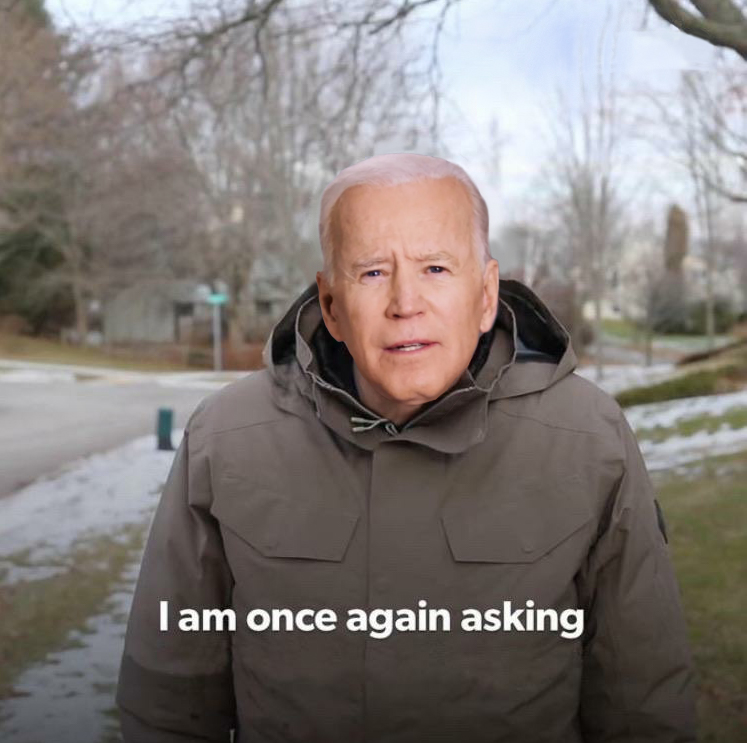 High Quality Biden asking once more Blank Meme Template