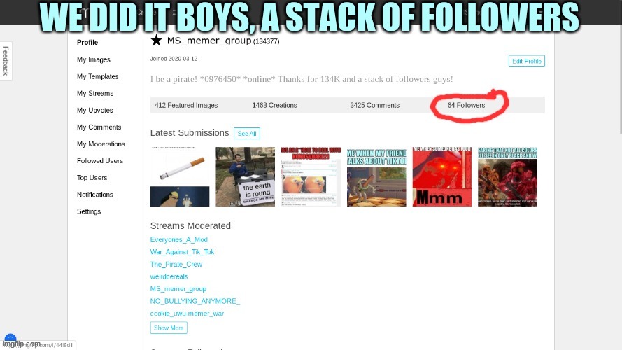 I've got a follower stack now! Yay~ | image tagged in minecraft | made w/ Imgflip meme maker