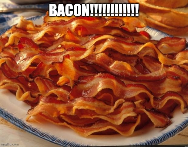 Bacon | BACON!!!!!!!!!!!! | image tagged in bacon | made w/ Imgflip meme maker