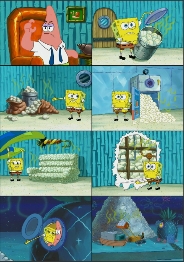 Spongebob Diapers, with captions Blank Meme Template