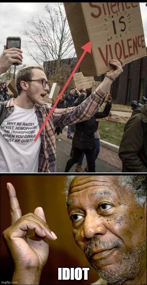 Well...he is. | IDIOT | image tagged in this morgan freeman,antifa,politics,political meme,stupid people | made w/ Imgflip meme maker