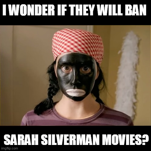 sarah silverman | I WONDER IF THEY WILL BAN SARAH SILVERMAN MOVIES? | image tagged in sarah silverman | made w/ Imgflip meme maker