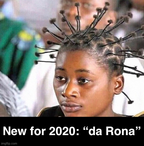 2020 Hairstyle Goes Viral | New for 2020: “da Rona” | image tagged in hairstyle,corona virus,funny memes | made w/ Imgflip meme maker