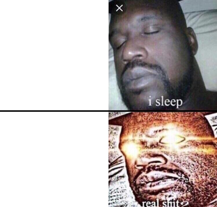 I sleep - Real shit Blank Meme Template
