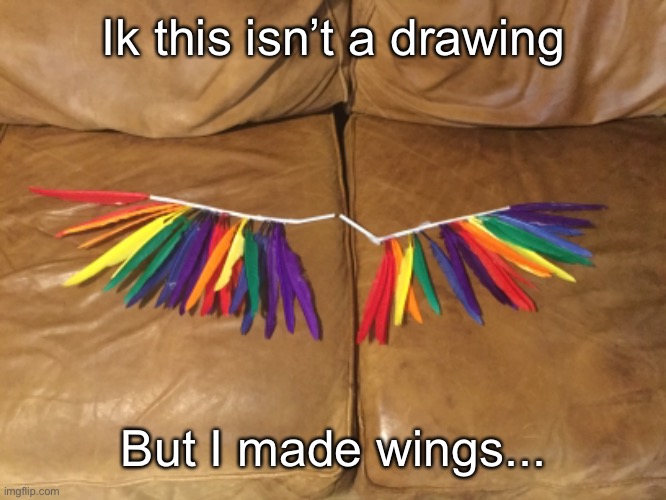 Wings ÒwÓ | Ik this isn’t a drawing; But I made wings... | image tagged in fly,wings,art | made w/ Imgflip meme maker