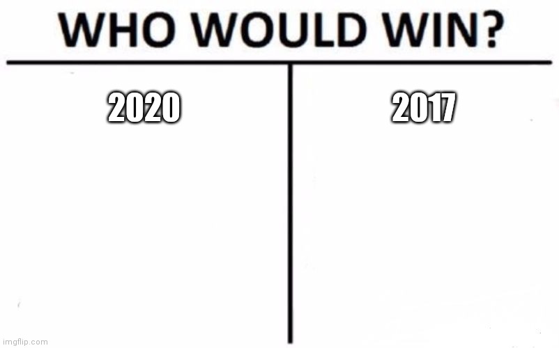 Who would win | 2020; 2017 | image tagged in memes,who would win | made w/ Imgflip meme maker