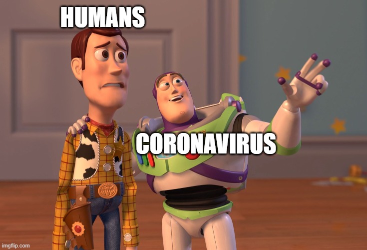 X, X Everywhere Meme | HUMANS; CORONAVIRUS | image tagged in memes,x x everywhere | made w/ Imgflip meme maker