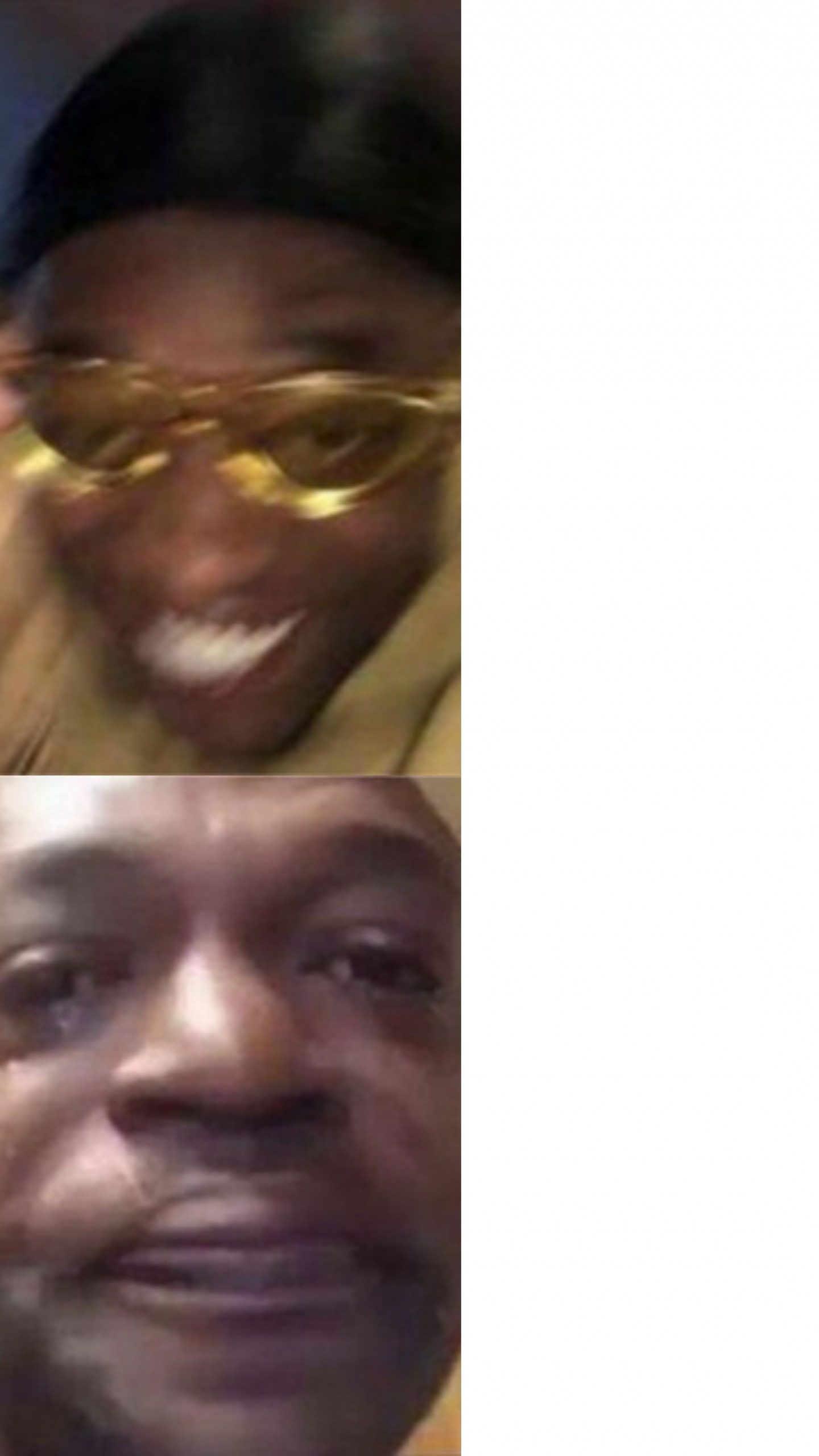 High Quality Happy glasses guy / Crying guy Blank Meme Template