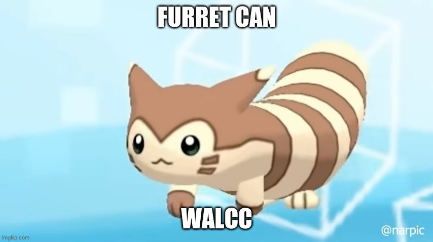 Furret Walcc | FURRET CAN; WALCC | image tagged in furret walcc | made w/ Imgflip meme maker