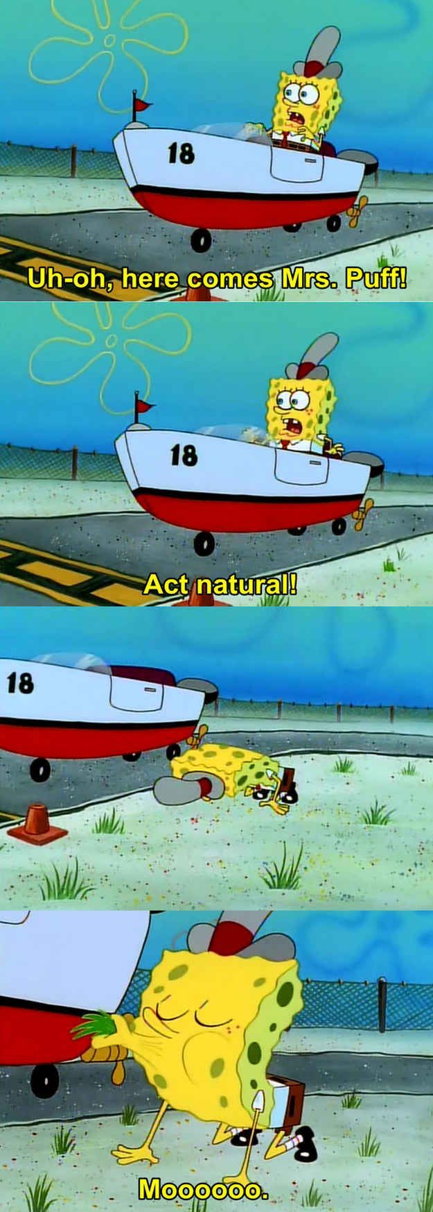 Spongebob act natural Blank Meme Template