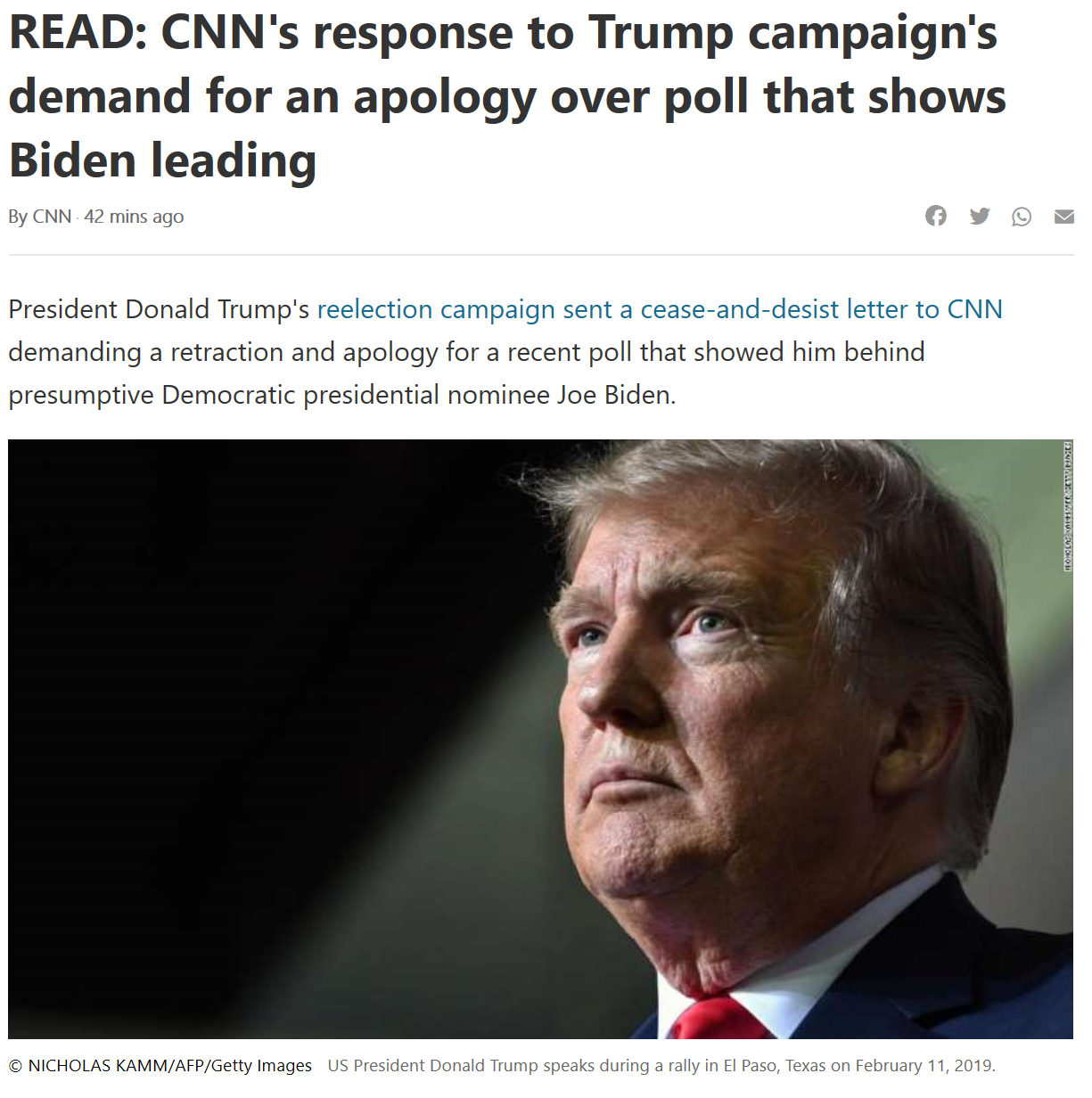 Trump CNN poll cease & desist Blank Meme Template