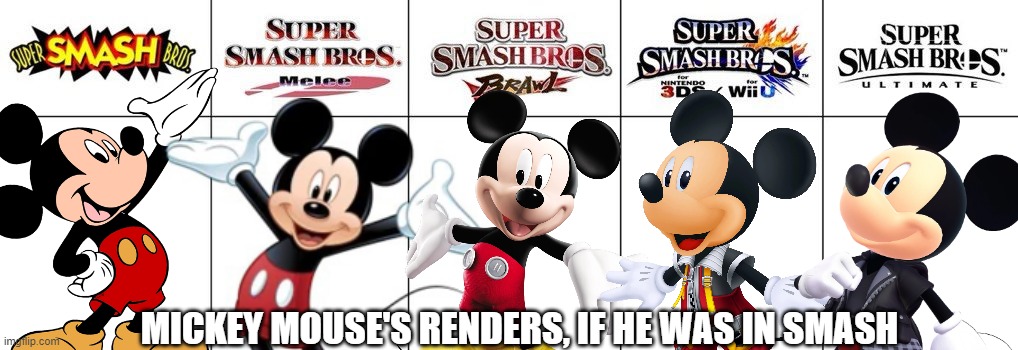 "Hi everybody, it's me...Mickey Mouse!" | MICKEY MOUSE'S RENDERS, IF HE WAS IN SMASH | image tagged in smash bros renders,super smash bros,mickey mouse,disney | made w/ Imgflip meme maker