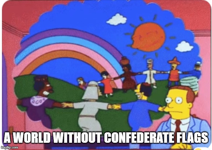 what will happen when there are no confederate flags | A WORLD WITHOUT CONFEDERATE FLAGS | image tagged in what will happen when there are no confederate flags | made w/ Imgflip meme maker