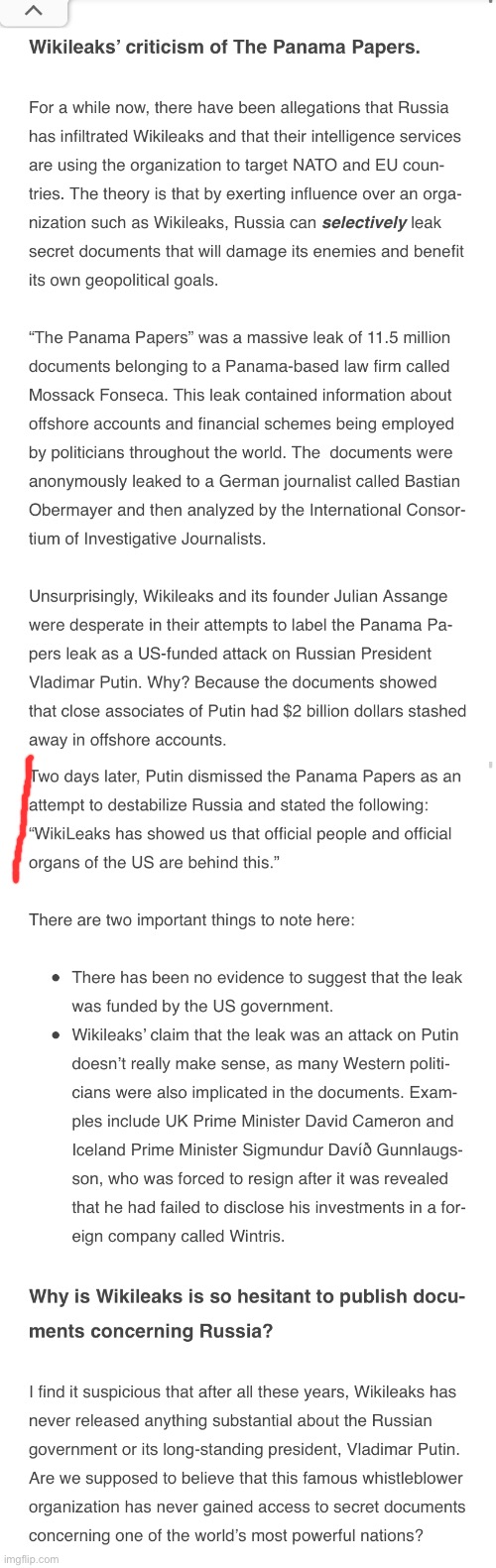 Wikileaks’ reaction to the Panama Papers, perhaps the biggest leak in history, was... interesting. | image tagged in wikileaks,leaks,dncleaks,panama,hypocrisy,julian assange | made w/ Imgflip meme maker