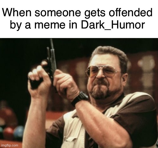 Why did you come to Dark_Humor then? | When someone gets offended by a meme in Dark_Humor | image tagged in memes,am i the only one around here,funny,dark humor,john goodman | made w/ Imgflip meme maker