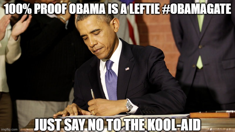 Bunkergate! | 100% PROOF OBAMA IS A LEFTIE #OBAMAGATE; JUST SAY NO TO THE KOOL-AID | image tagged in obama | made w/ Imgflip meme maker