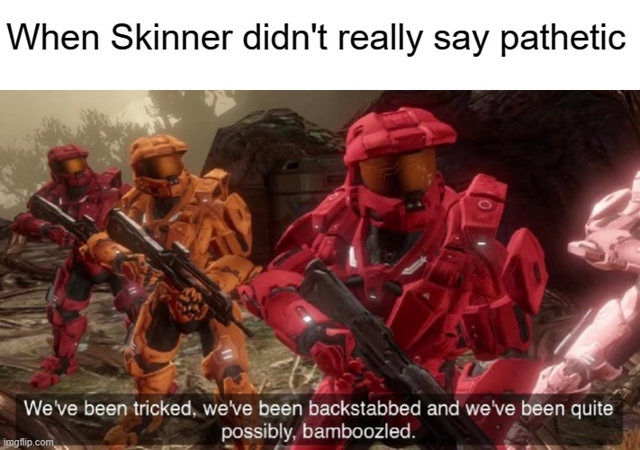 The Truth | When Skinner didn't really say pathetic | image tagged in we've been tricked | made w/ Imgflip meme maker
