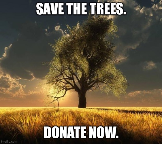 Tree of Life | SAVE THE TREES. DONATE NOW. | image tagged in tree of life | made w/ Imgflip meme maker