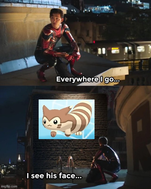Furret | image tagged in everywhere i go i see his face,furret,memes,pokemon go | made w/ Imgflip meme maker