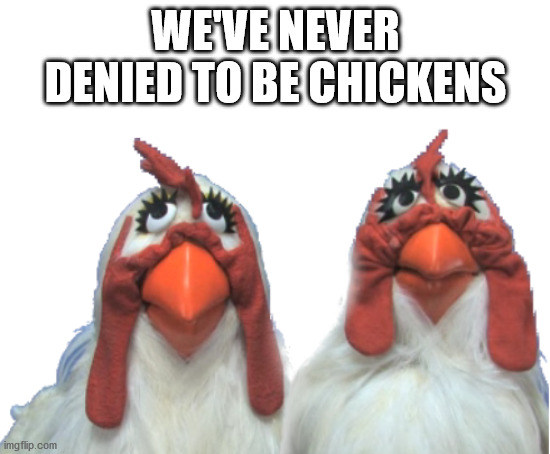 WE'VE NEVER DENIED TO BE CHICKENS | made w/ Imgflip meme maker