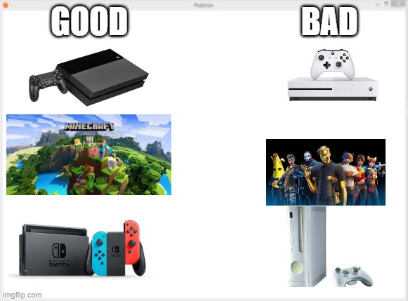 GOOD                            BAD | image tagged in good vs bad | made w/ Imgflip meme maker