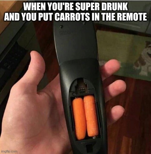 drunk man | WHEN YOU'RE SUPER DRUNK AND YOU PUT CARROTS IN THE REMOTE | image tagged in funny memes | made w/ Imgflip meme maker