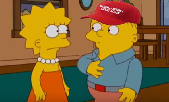 RALPH WIGGUM MAGA HAT WITH LISA Blank Meme Template