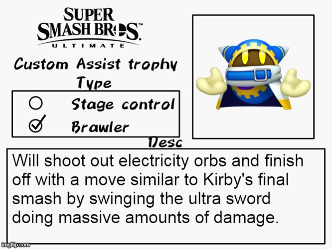 Magolor assist trophy | made w/ Imgflip meme maker