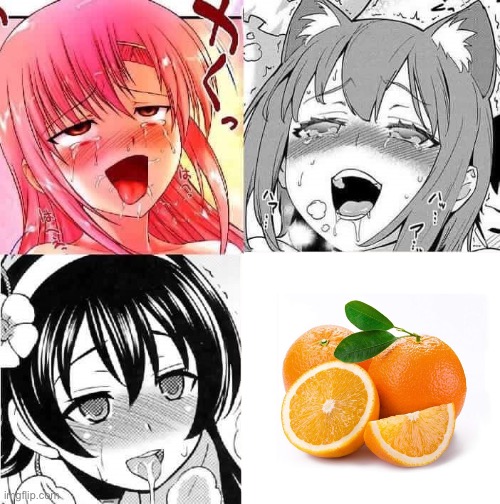 o r a n g e | image tagged in hentai,anime,orange | made w/ Imgflip meme maker