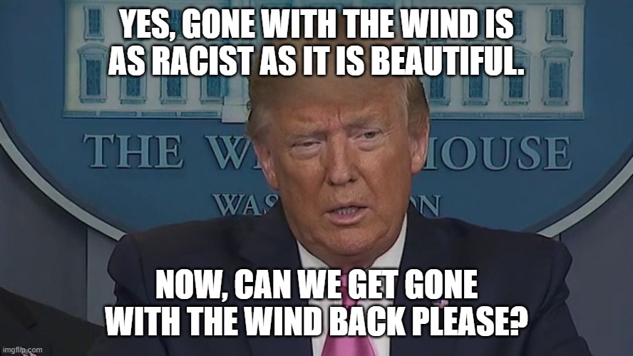 Yes, Gone With The Wind is as racist as it is beautiful. Now, can we get Gone With The Wind back please? | YES, GONE WITH THE WIND IS AS RACIST AS IT IS BEAUTIFUL. NOW, CAN WE GET GONE WITH THE WIND BACK PLEASE? | image tagged in if only you knew how bad things really are | made w/ Imgflip meme maker