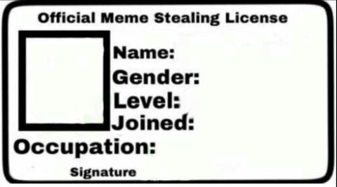 High Quality Meme stealing license Blank Meme Template
