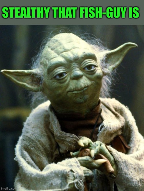 Star Wars Yoda Meme | STEALTHY THAT FISH-GUY IS | image tagged in memes,star wars yoda | made w/ Imgflip meme maker