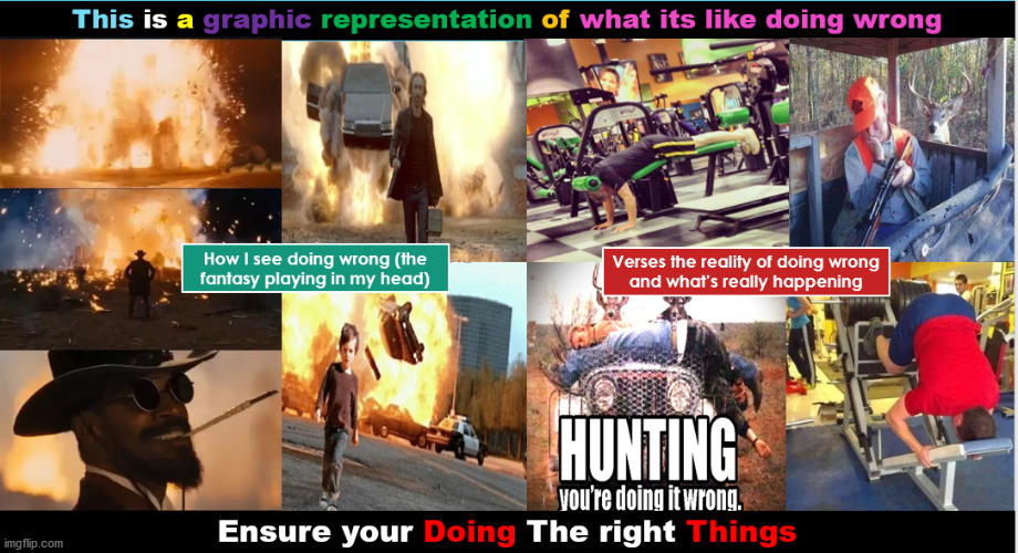 Reality of Doing Wrong | image tagged in you're doing it wrong,doing the wrong thing,doing the right things,i have no idea what i am doing,why am i doing this | made w/ Imgflip meme maker