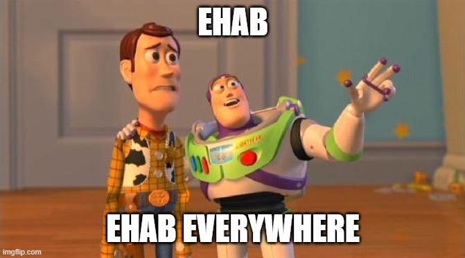 TOYSTORY EVERYWHERE | EHAB; EHAB EVERYWHERE | image tagged in toystory everywhere | made w/ Imgflip meme maker