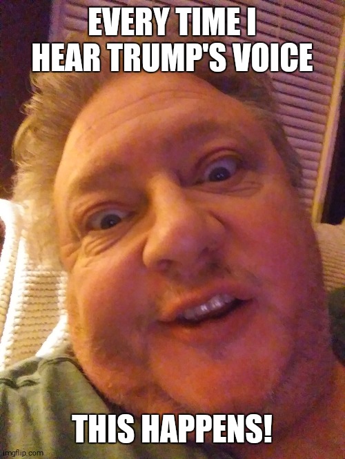 Duh | EVERY TIME I HEAR TRUMP'S VOICE; THIS HAPPENS! | image tagged in memes | made w/ Imgflip meme maker