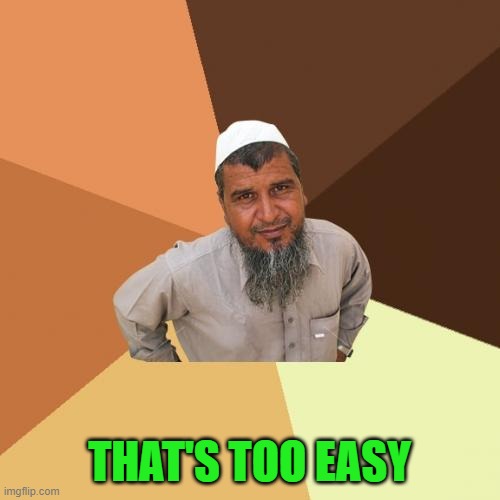 Ordinary Muslim Man Meme | THAT'S TOO EASY | image tagged in memes,ordinary muslim man | made w/ Imgflip meme maker