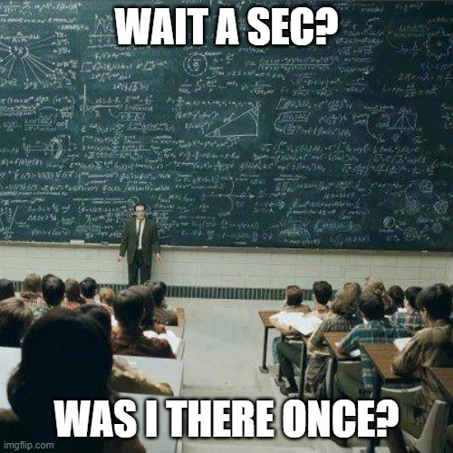 Quarantine meme #1 | WAIT A SEC? WAS I THERE ONCE? | image tagged in school | made w/ Imgflip meme maker