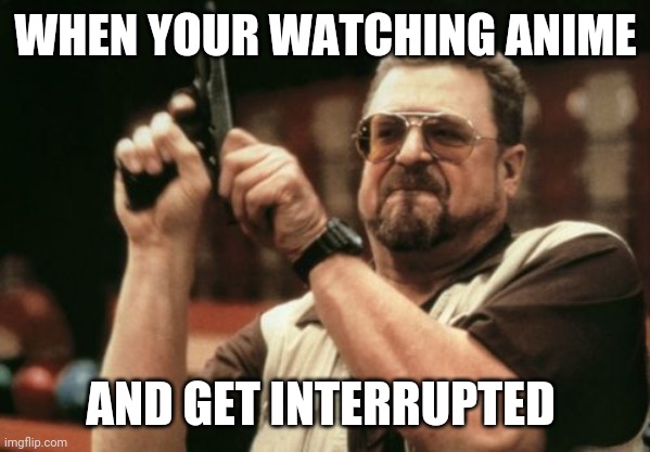 Am I The Only One Around Here Meme | WHEN YOUR WATCHING ANIME; AND GET INTERRUPTED | image tagged in memes,am i the only one around here | made w/ Imgflip meme maker