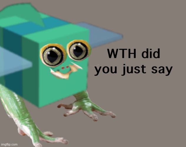 F | image tagged in frog bee wth did you just say | made w/ Imgflip meme maker