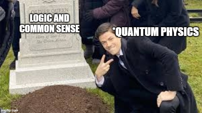 Quantum Physics | LOGIC AND COMMON SENSE; *QUANTUM PHYSICS | image tagged in physics,quantum physics | made w/ Imgflip meme maker