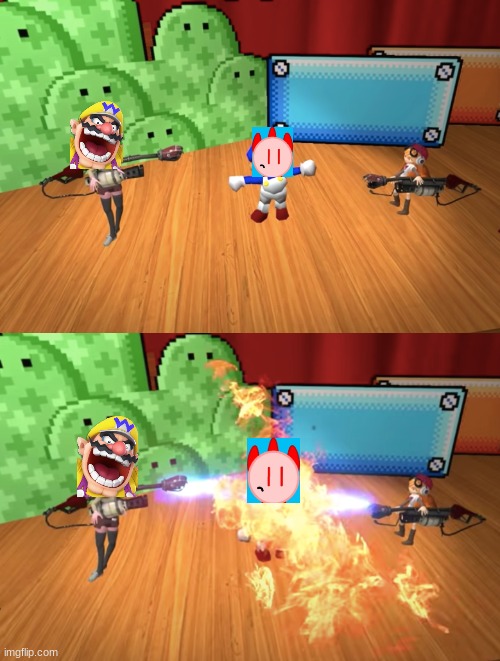 SMG4 Flamethrower | image tagged in smg4 flamethrower | made w/ Imgflip meme maker