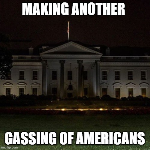 Whitehouse dark | MAKING ANOTHER GASSING OF AMERICANS | image tagged in whitehouse dark | made w/ Imgflip meme maker