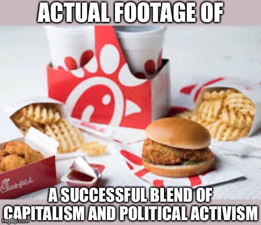 Activist capitalism cuts both ways. The shoe‘s on the other foot now, but this was one of the most successful brands to do it. | image tagged in capitalism,because capitalism,chick fil a,activism,christian,bigotry | made w/ Imgflip meme maker