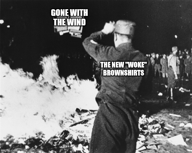 Book Burning Nazi Germany | THE NEW "WOKE" BROWNSHIRTS GONE WITH THE WIND | image tagged in book burning nazi germany | made w/ Imgflip meme maker