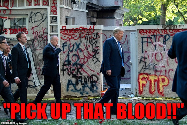 pick up that blood | "PICK UP THAT BLOOD!!" | image tagged in bunkerbitch goes for a walk - fire the tear gas,caddyshack | made w/ Imgflip meme maker