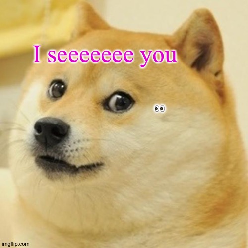 Doge Meme | I seeeeeee you; 👀 | image tagged in memes,doge | made w/ Imgflip meme maker