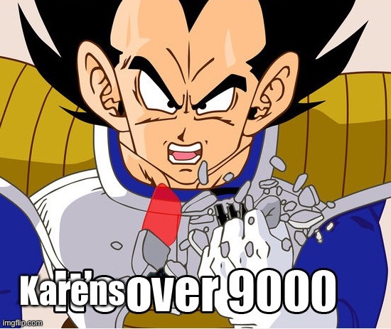 It's over 9000! (Dragon Ball Z) (Newer Animation) | Karens | image tagged in it's over 9000 dragon ball z newer animation | made w/ Imgflip meme maker