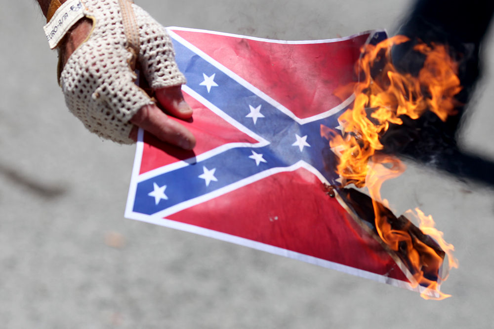 Confederate flag burning Template.
